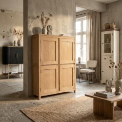 Corona opbergkast landelijk stijl bruin teak 130 cm