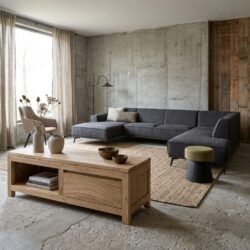 Corona TV-meubel 120 cm, landelijk stijl, bruin, teak, onafgewerkt