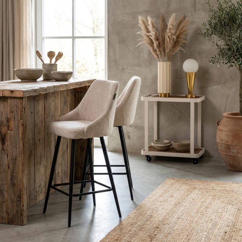 Counterstoel Brooke cream unicorn (Set of 2)