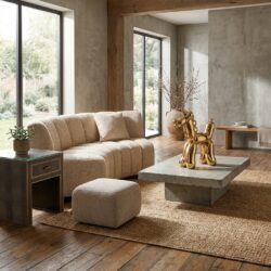 Funky decoratief object Balloonicorn in goudkleurig keramiek en resin