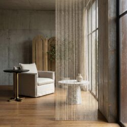 Curtain goud kettingdetails decoratief object luxe accentstuk