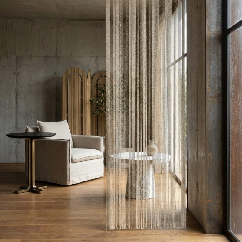 Curtain goud kettingdetails decoratief object luxe accentstuk