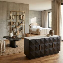 Claremont dressoir, bruin, eikenfineer, modern, stijlvol