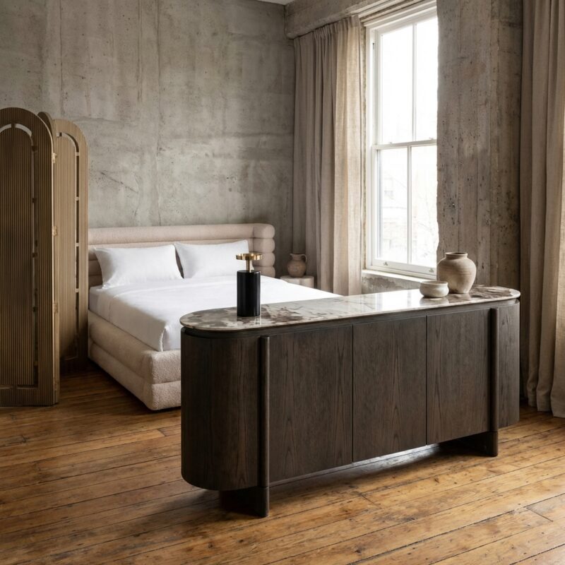 Dressoir Langford bruin eikenfineer keramisch blad