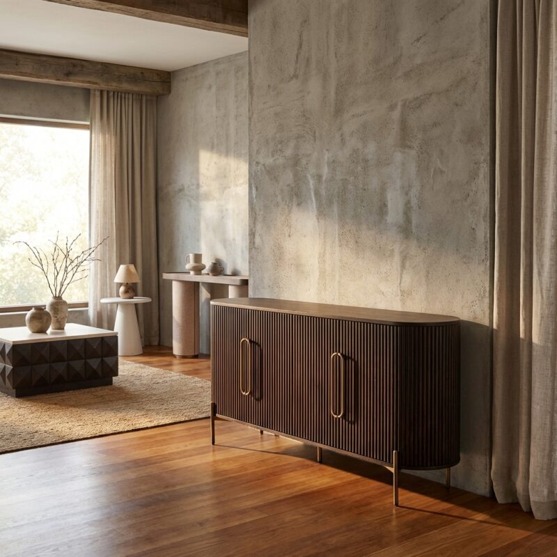 Dressoir Luxor bruin eikenhout goud