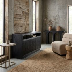 Dressoir Oakura zwart eiken fineer, chique en stoer