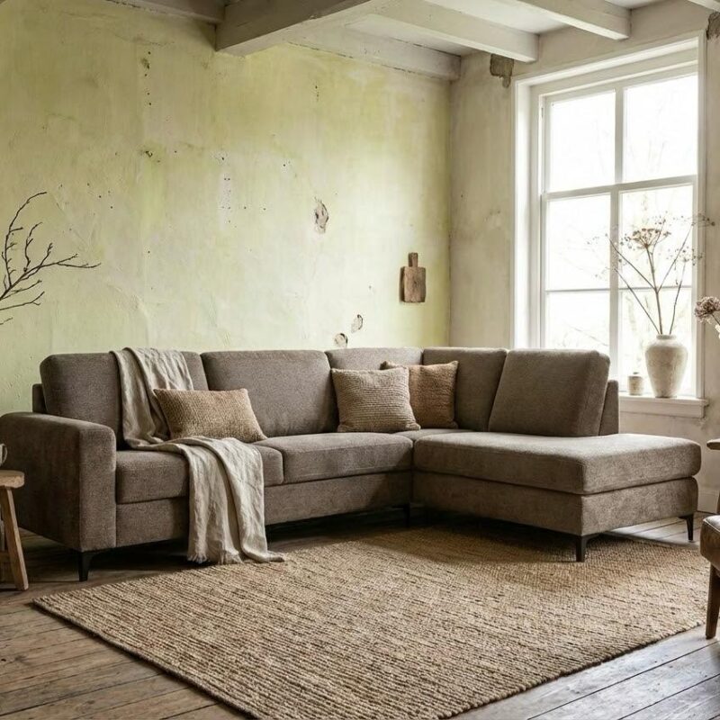 Hoekbank Emma in sterke stof Mito in de aanbieding voor 1695