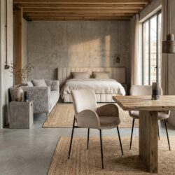 Eetkamerstoel Amber khaki velvet fire retardant hoofdafbeelding