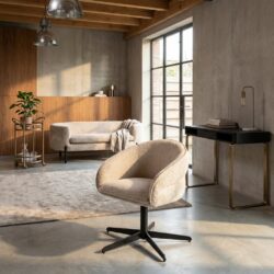 Eetkamerstoel Angelina cream unicorn swivel