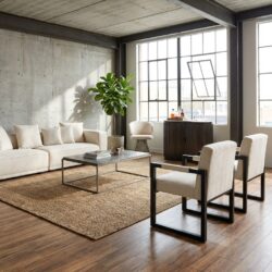 Eetkamerstoel Beck white chenille