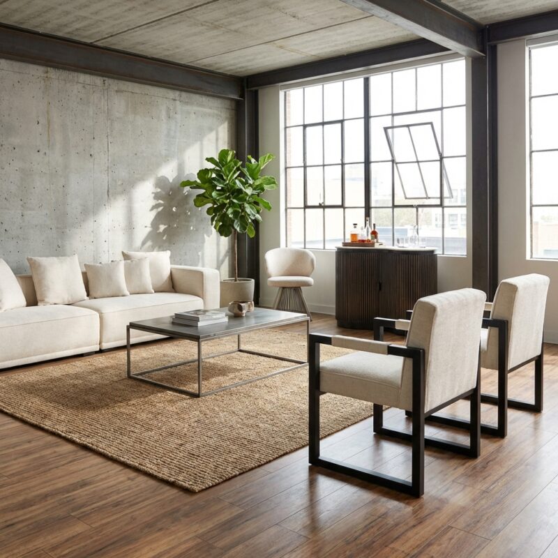 Eetkamerstoel Beck white chenille