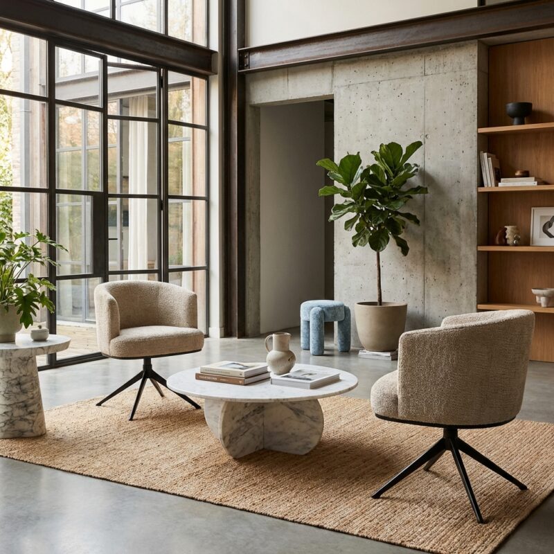 Eetkamerstoel Cheyenne desert fusion swivel fire retardant