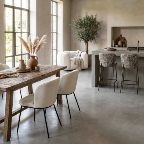 Eetkamerstoel Elvi niagara beige fire retardant set van 2