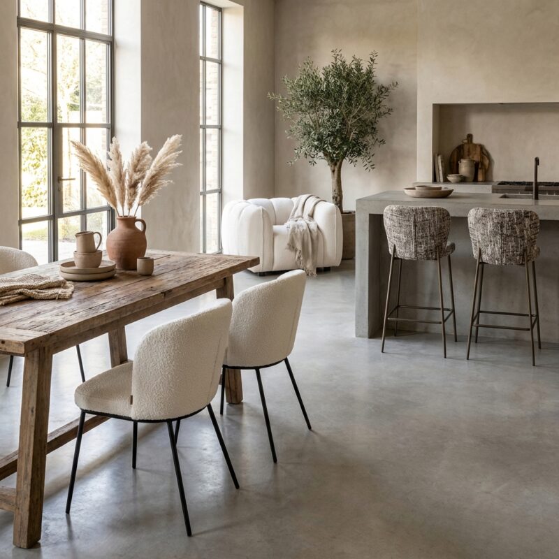 Eetkamerstoel Elvi niagara beige fire retardant set van 2