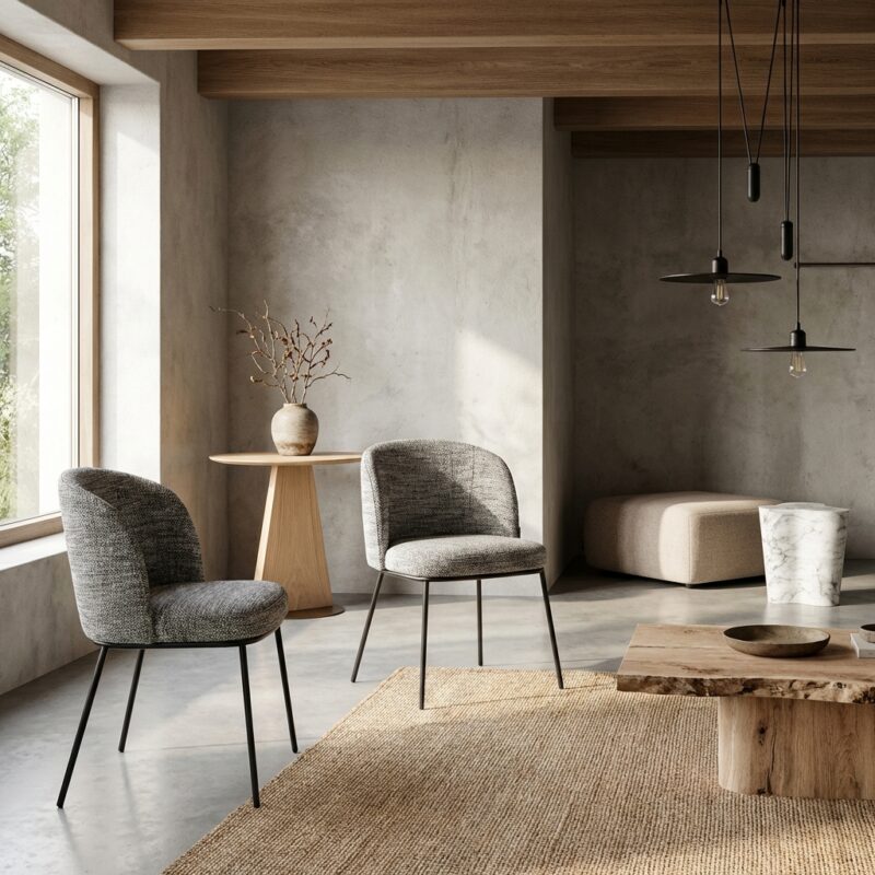 Eetkamerstoel Elvi trendy nature fire retardant (Set of 2)