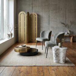 Eetkamerstoel Fallon thyme fusion, fluwelen bekleding en metalen poten