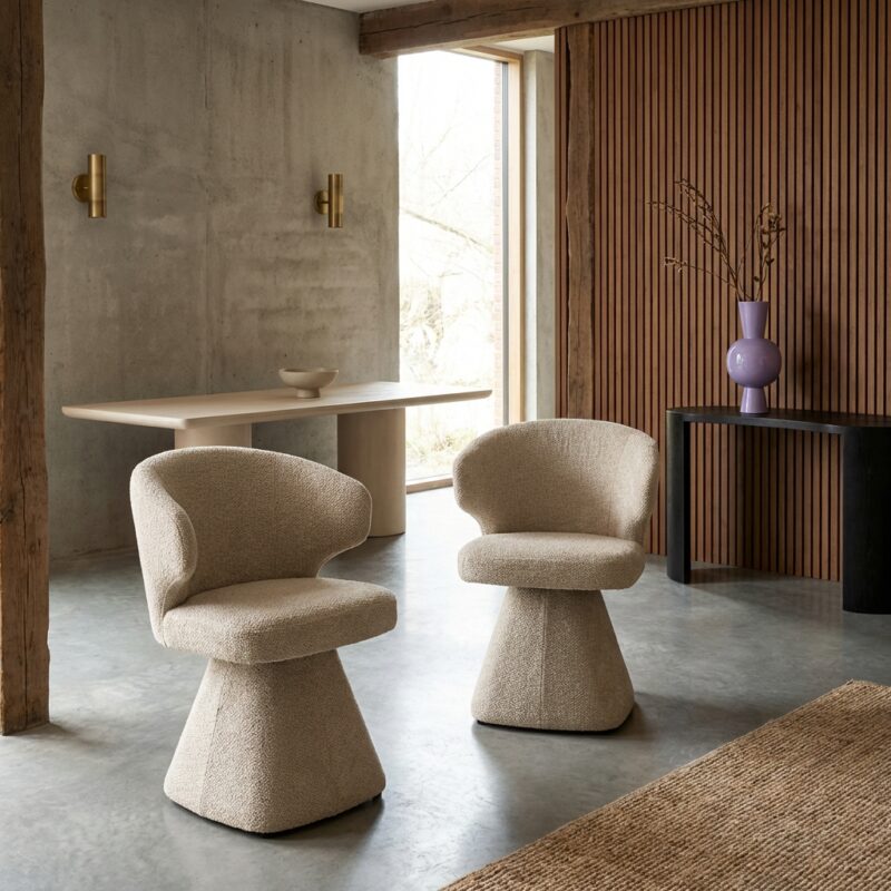 Eetkamerstoel Gatsbi desert fusion fire retardant, complete stoel met armleuning