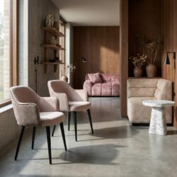 Eetkamerstoel Giovanna alaska stone, comfortabel en elegant, quartz khaki kleur