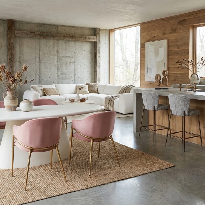 Eetkamerstoel Gwen khaki velvet fire retardant