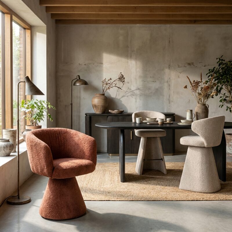 Eetkamerstoel Madeline blush fusion swivel, comfortabel en modern design