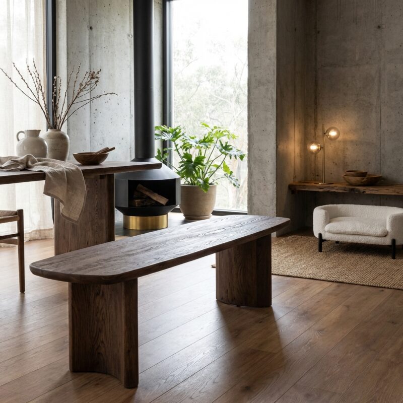 Baldwin eettafel in bruin, handgemaakt en zelf te monteren