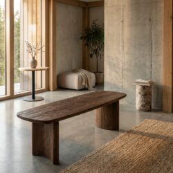 Eettafel Baldwin spicebrown 270 cm, handgemaakt, mango en ijzer