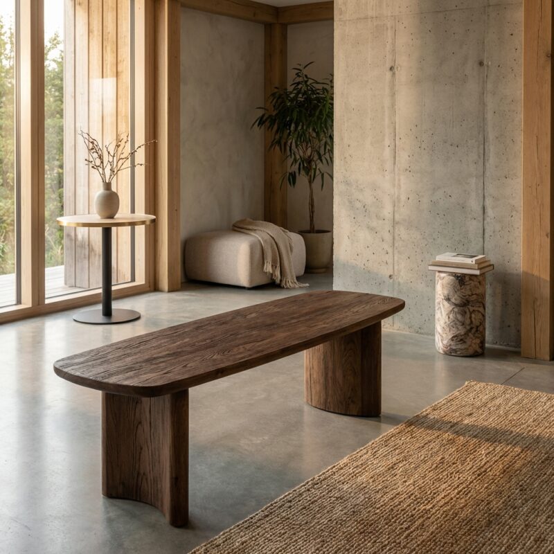 Eettafel Baldwin spicebrown 270 cm, handgemaakt, mango en ijzer