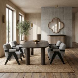 Eettafel Ellington brown 230, handgemaakt, Mdf en gerecycled hout, elegante stijl