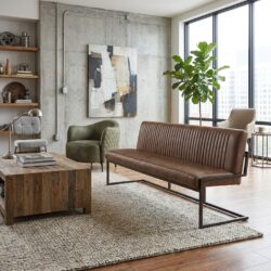 Ferro eetkamerbank Savannah lichtbruin industrieel stijl