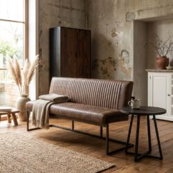 Ferro eetkamerbank Savannah lichtbruin industrieel stijl