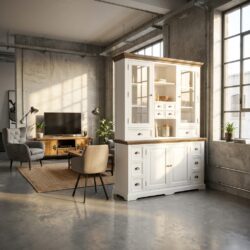 Fleur buffetkast 164 cm, wit, landelijk romantisch stijl, gemonteerd