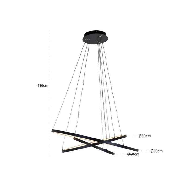 Textuur zwart aluminium Amira hanglamp