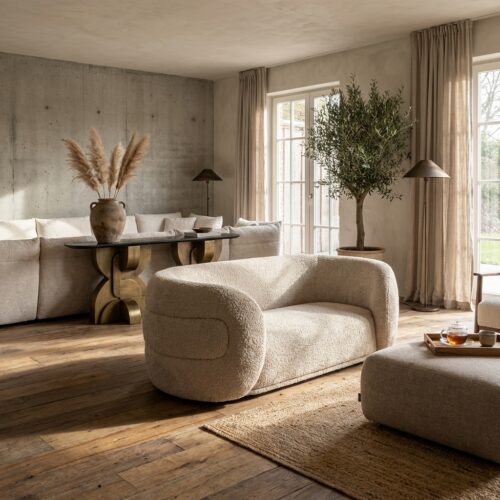 Hondenbed Bingo clay chenille, luxe stoffen, comfortabel en stijlvol