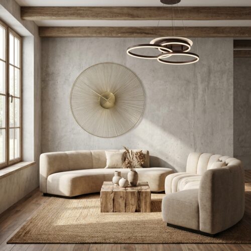 klok-audrey-goud-ijzer Klok Audrey goud, handgemaakt ijzeren klok voor woonkamer