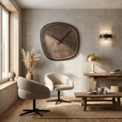 Ronde bronzen klok met ijzeren materiaal en handgemaakt ontwerp