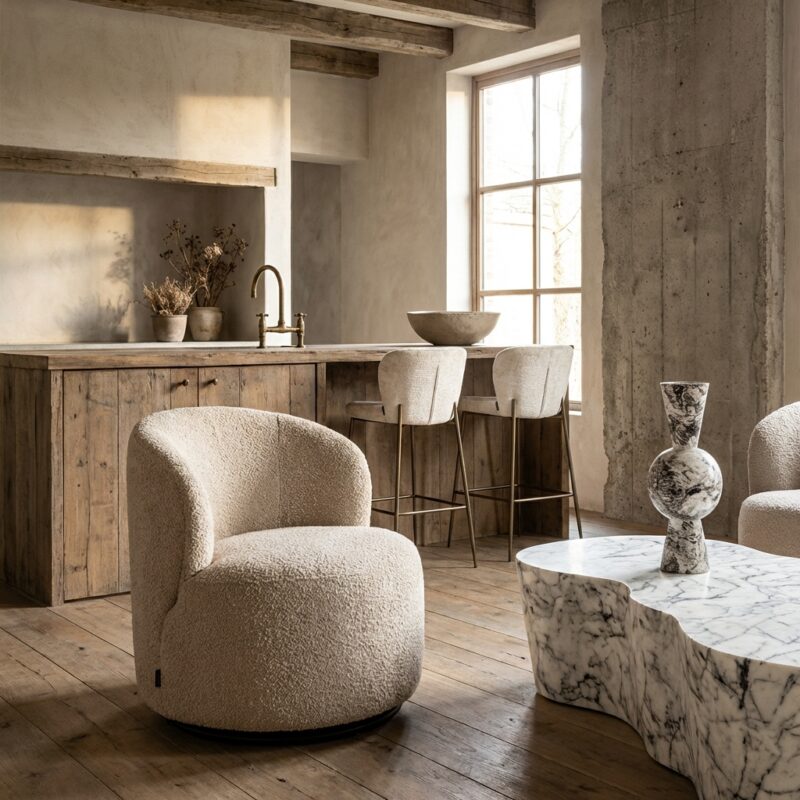 Lounge stoel Jackie sheep natural swivel kinderkamer meubel