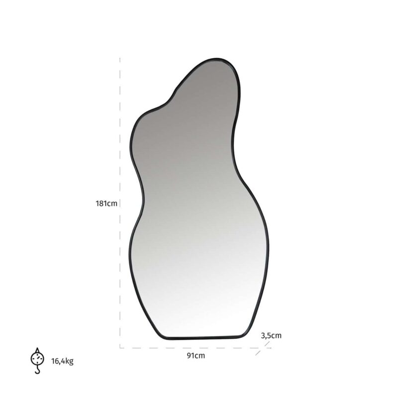 Metalen spiegel Aldon in een moderne interieur, hal