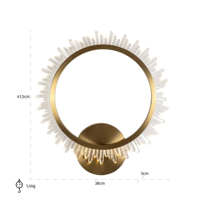 Wandlamp Beau brushed gold
