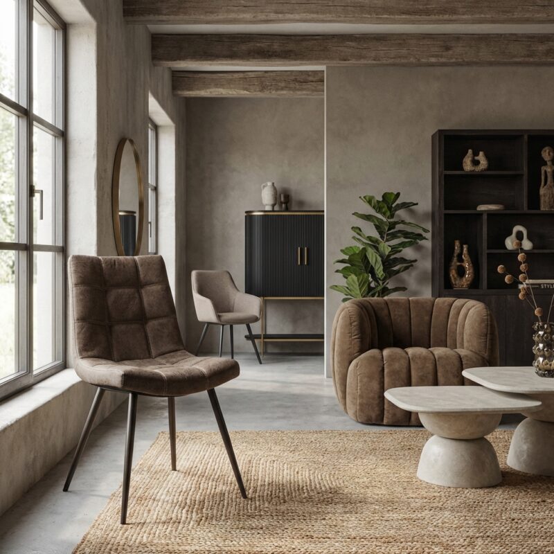 Navarra Stoel - fabric Antracite