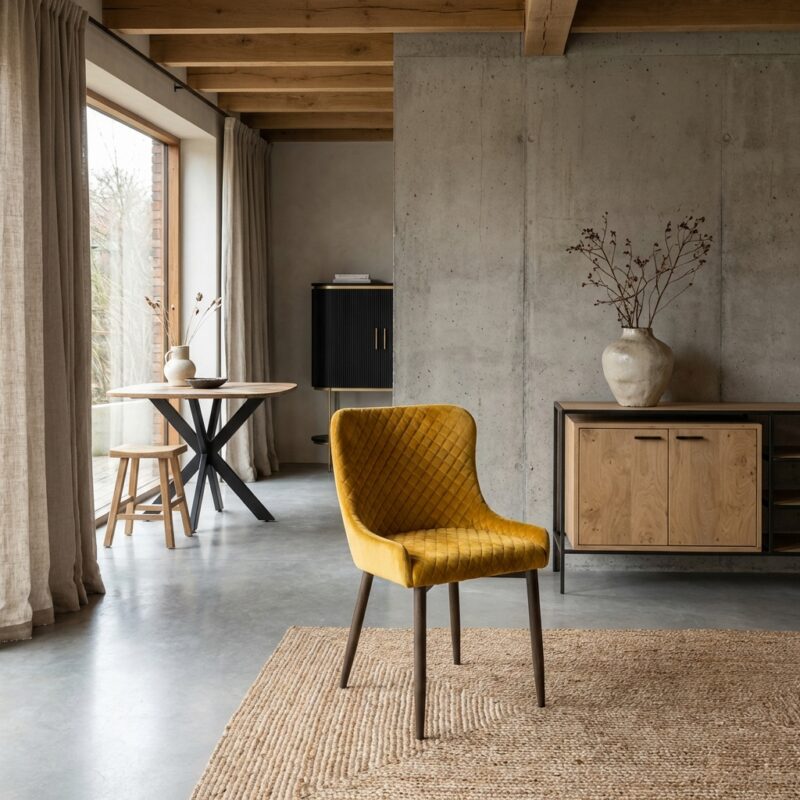 Oledo Stoel - fabric Bluvel 68 yellow