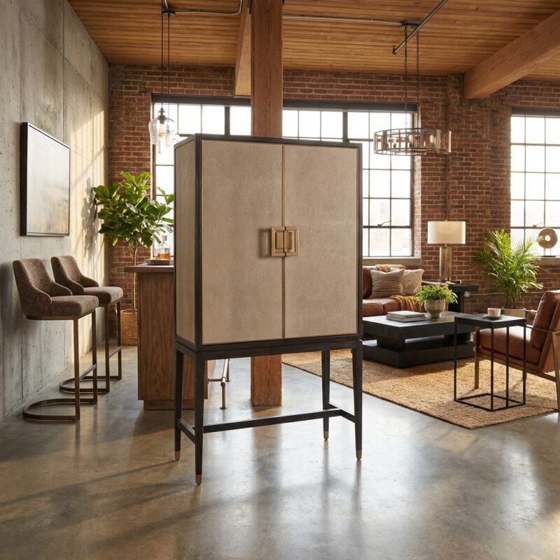 Opbergkast Bloomville brass shagreen