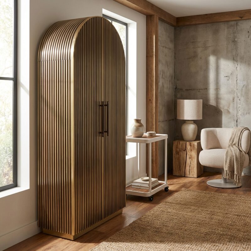 Opbergkast Les Arcs brushed gold