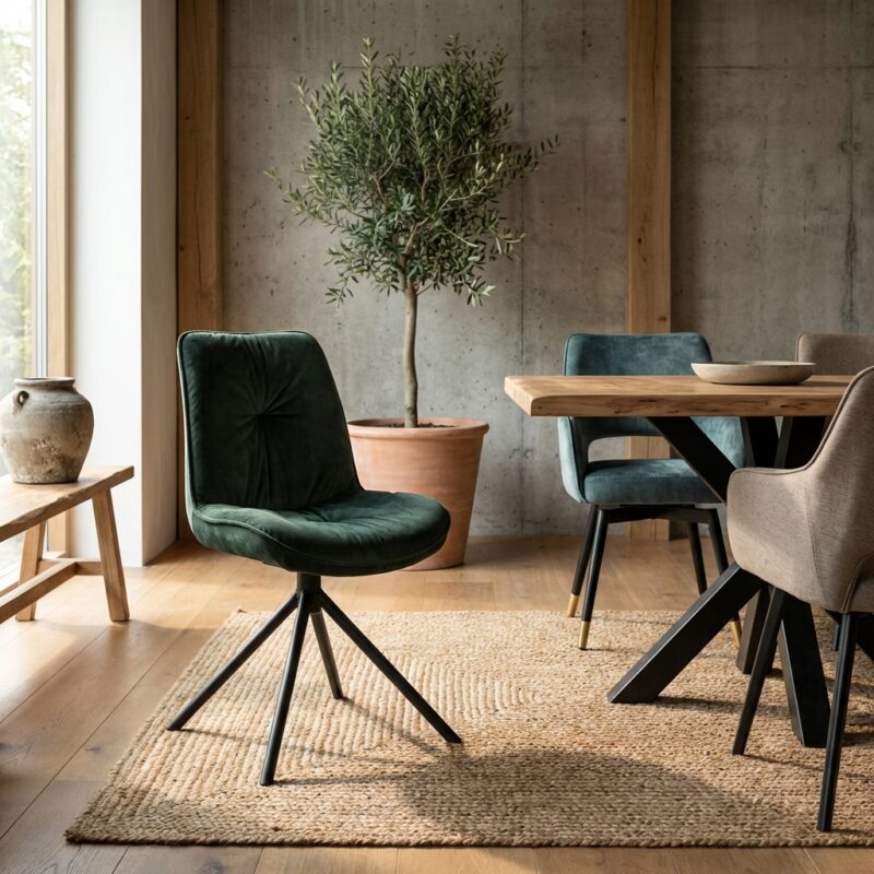 Palma Stoel - fabric Bluvel 78 green