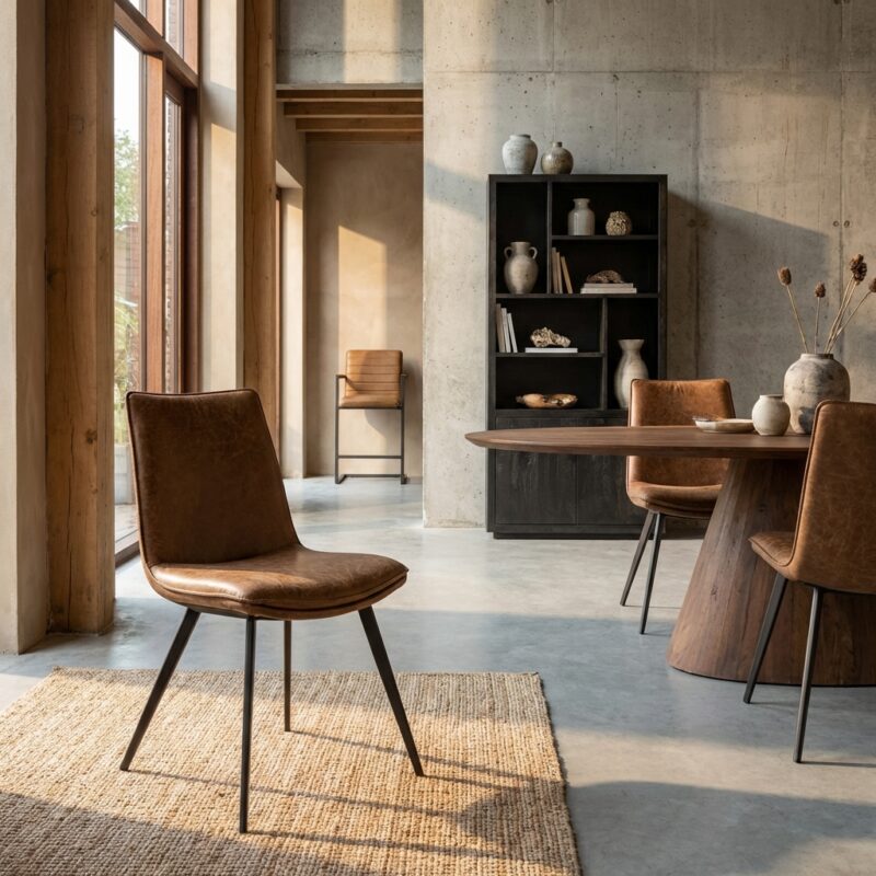 Pamplona Stoel - fabric Cognac