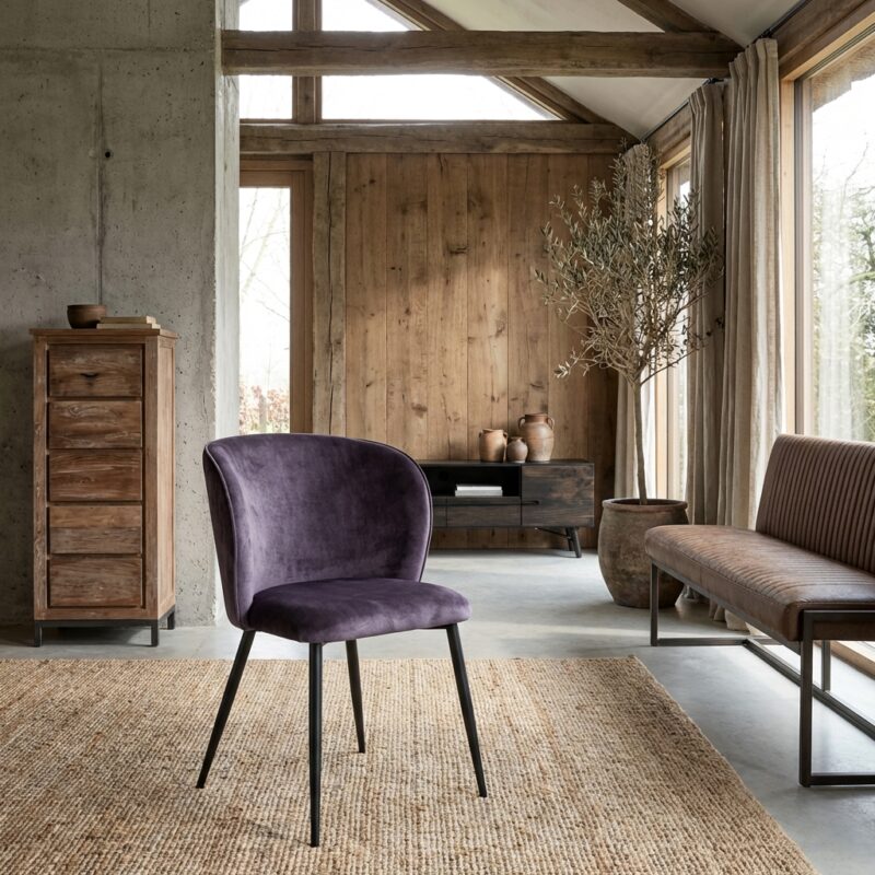 Perano Stoel - fabric Adore 29 Dark grey