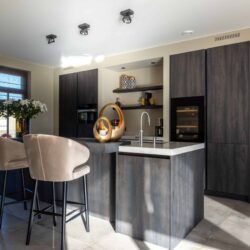 Barstoel Indigo khaki velvet