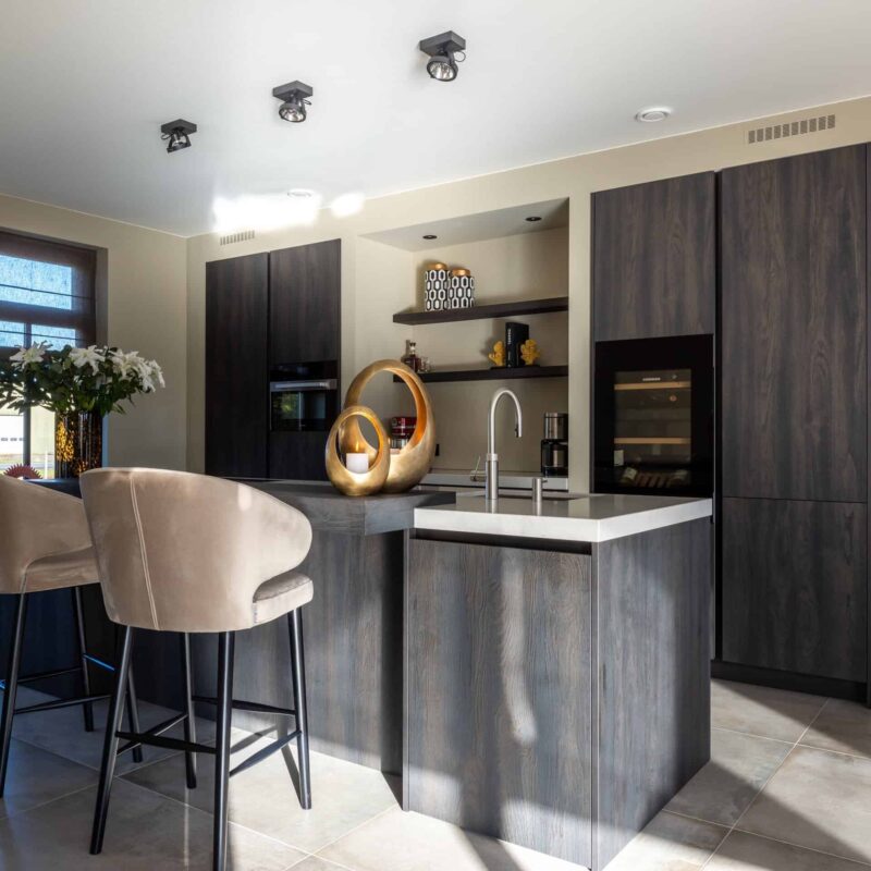 Barstoel Indigo khaki velvet