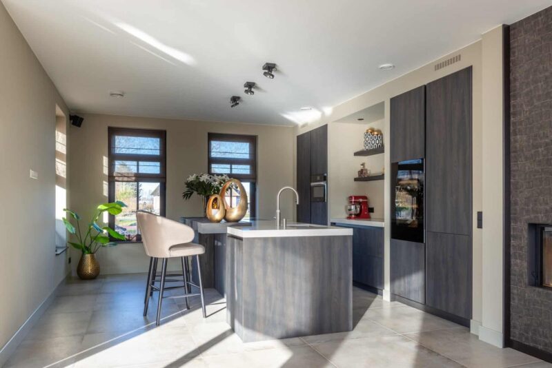 Barstoel Indigo khaki velvet