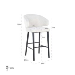 Barstoel Indigo white bouclé