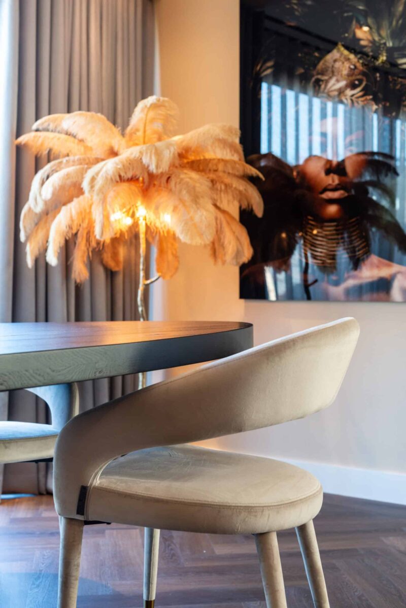 Eetkamerstoel Gia khaki velvet fire retardant